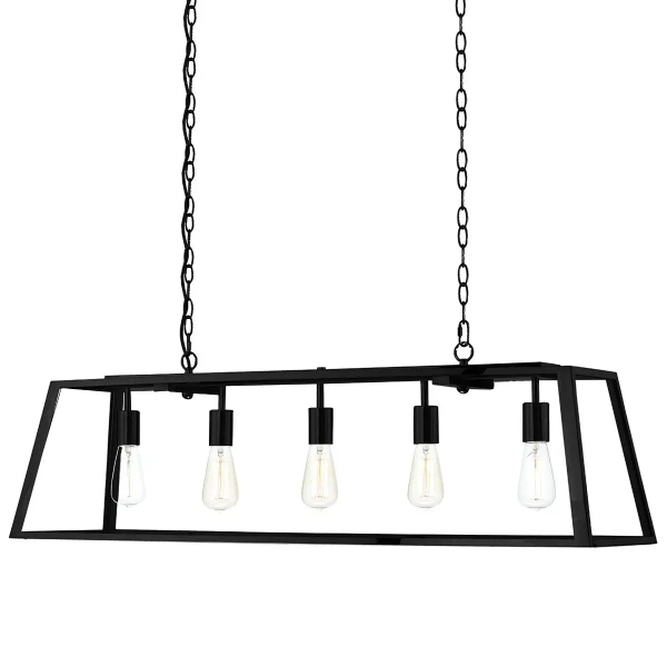 Industrialny żyrandol do salonu Academy ACA0522 rama szklany czarny
