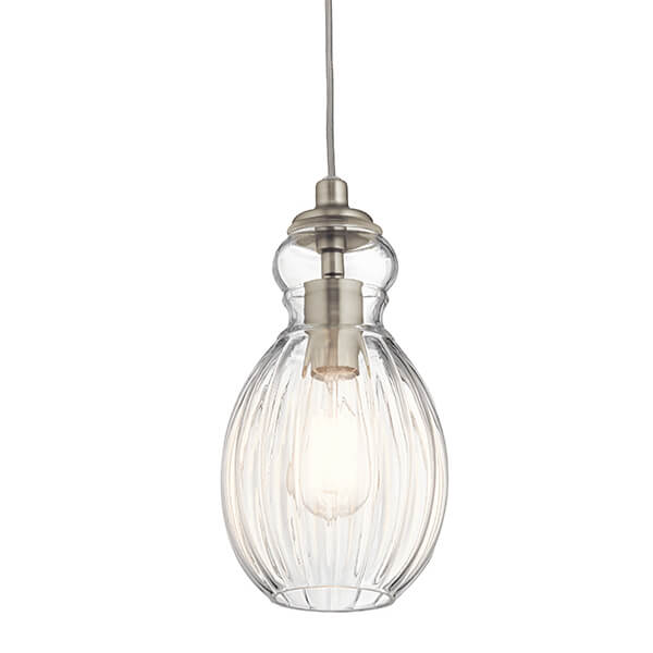 Wisząca lampa szklana Riviera KL-RIVIERA-P-C nikiel przezroczysta