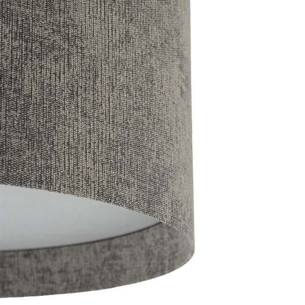 Tkaninowa lampa sufitowa LAGO 11679 do sypialni okrągła szara