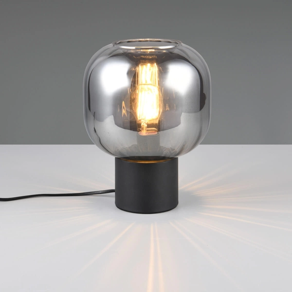 Przydymiona lampka stolikowa DIVA 519800132 Trio bańka czarny przydymiony