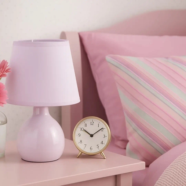Dziecięca lampa stołowa Ingrid 74078 do sypialni ceramika różowy