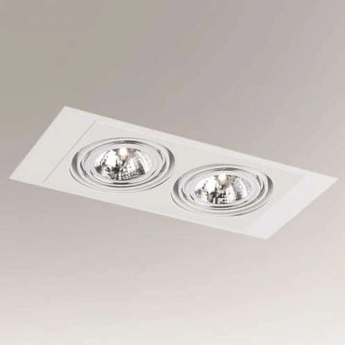 Wpuszczana LAMPA sufitowa MUKO H 7357 Shilo podtynkowa OPRAWA prostokątna OCZKA regulowane białe