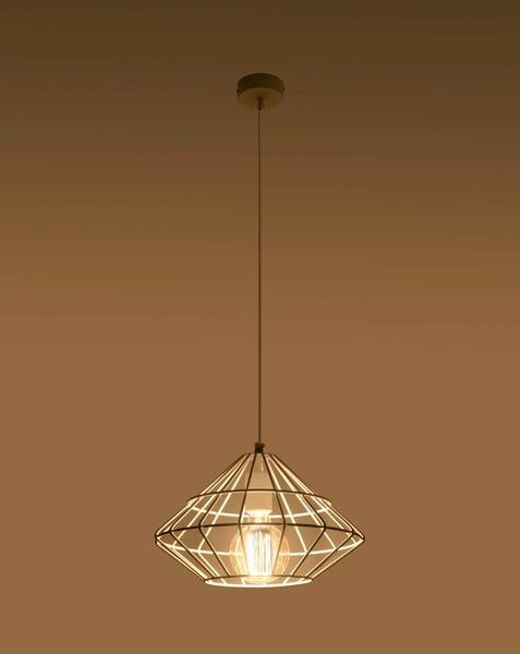 Druciana LAMPA wisząca SL.0293 industrialna OPRAWA zwis druciak metalowy biały