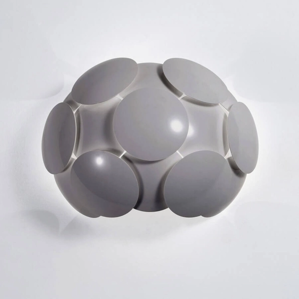 Lampa ścienna okrągła Santina W0317-01A-U1GM Italux do jadalni szara