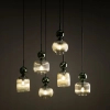 Glamour lampa zwisająca Sophia Green 11150 klosze żebrowane zielony