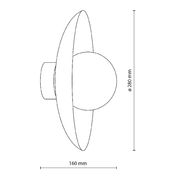 Naścienny kinkiet Slate 10936 metalowa tarcza mleczna kula beżowy