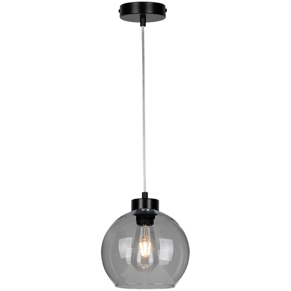 Lampa wisząca LAGUNA 18610104 szklany zwis kula przydymiona czarna