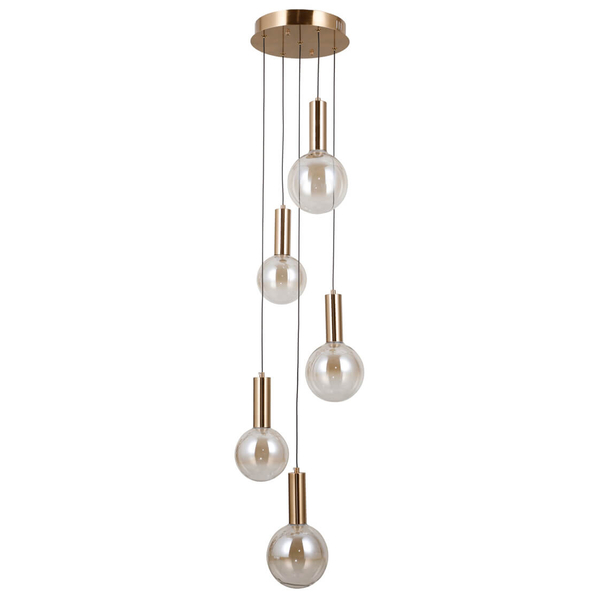 Lampa zwieszana Strela PND-34378-5S-HBR LED 125W 3000K złoty bursztynowy