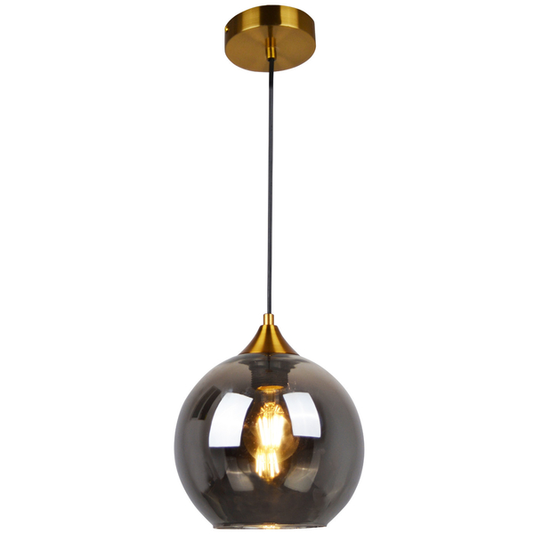 Skandynawska LAMPA wisząca DAMAR 316219 Polux loftowa OPRAWA szklany ZWIS kula przydymiona