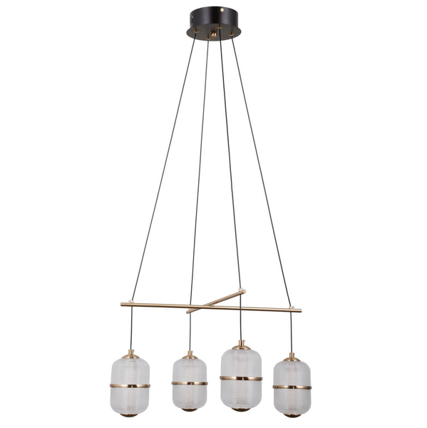 Jadalniana lampa wisząca Alani PND-34375-4-BK LED 96W 3000K czarny złoty