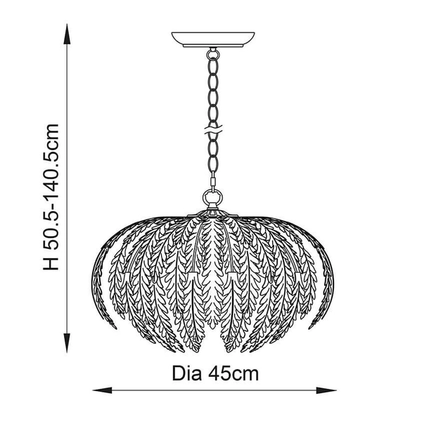 Designerska lampa wisząca Delphine 76678 Endon do jadalni srebrna