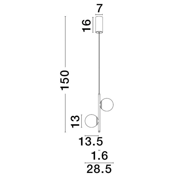 Szklana lampa wisząca Abala LE43308 LED 16W 3000K kulista biała czarna