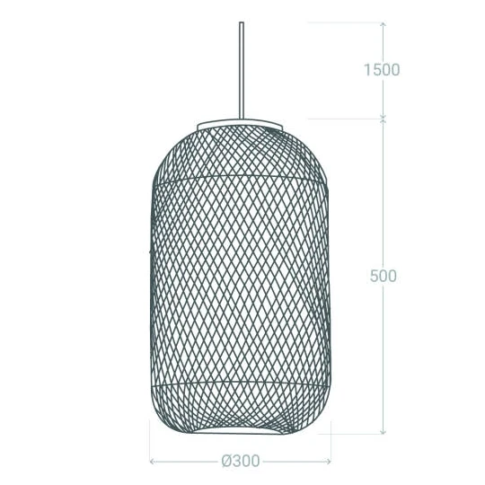 Bambusowa lampa zwisająca Boho ABR-LW24-BH-E27 Abruzzo naturalna