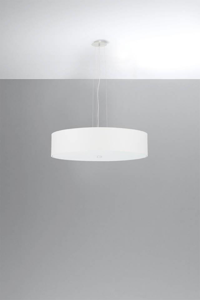 LAMPA wisząca SL.0757 abażurowa OPRAWA zwis okrągły biały