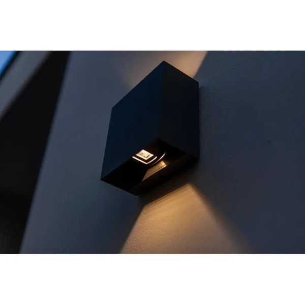 Kinkiet LAMPA ścienna GEMINI BEAMS 5104003012 Lutec kwadratowa OPRAWA elewacyjna LED 10W 3000K metalowa IP54 czarna