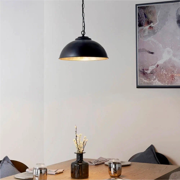 Industrialna lampa wisząca Colman COLMAN-BL do jadalni czarny złoty