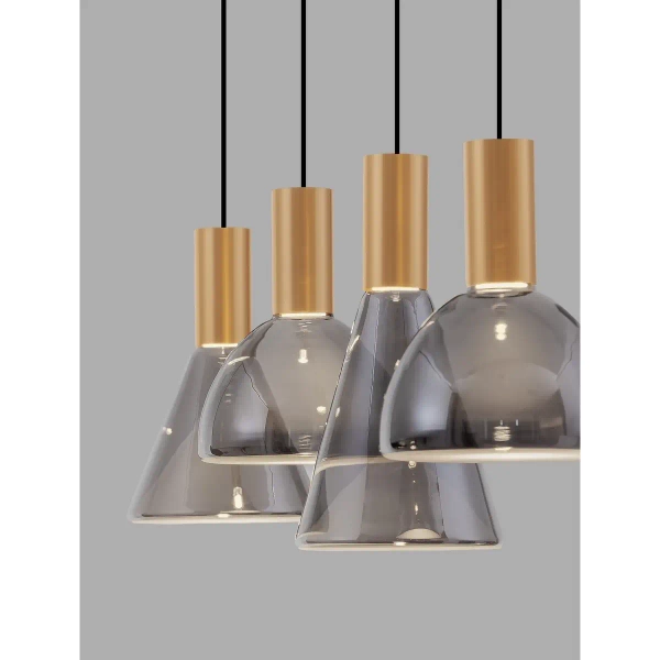 Designerska wisząca lampa SARDUNO LE45140 LED 27W 3000K złota szara