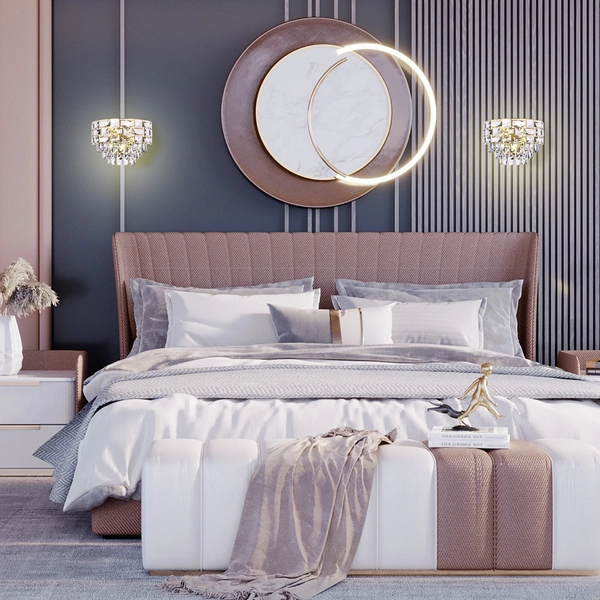 Kryształowa lampa ścienna Luxuria ML8893 Milagro glamour złota