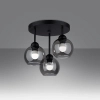 Potrójna lampa sufitowa ALINO SL.1140 kule przydymione czarne