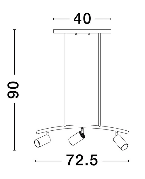 Sufitowa lampa nowoczesna Cayes nad stół czarna złota