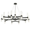 Żyrandol wielopunktowy tuby Candela DN1505-15 black Step szklany czarny