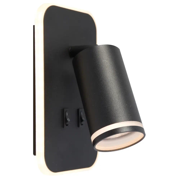 Nocny kinkiet ścienny Pipe Ring ML2081 do czytania tubka czarny
