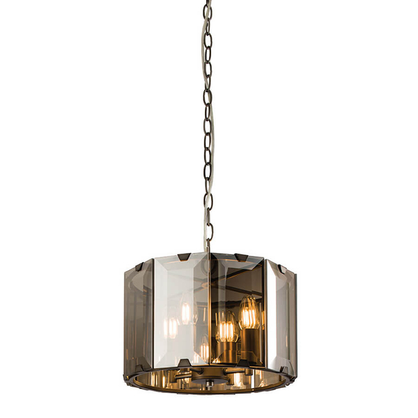 Szklana lampa wisząca nad stół Clooney 61281 loftowa przydymiony