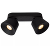2-punktowa lampa sufitowa Trigono czarne reflektory do holu