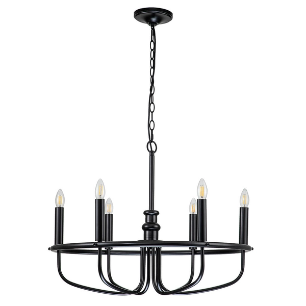 Metalowy żyrandol świecznikowy Capitol Hill KL-CAPITOL-HILL6-BLK czarny