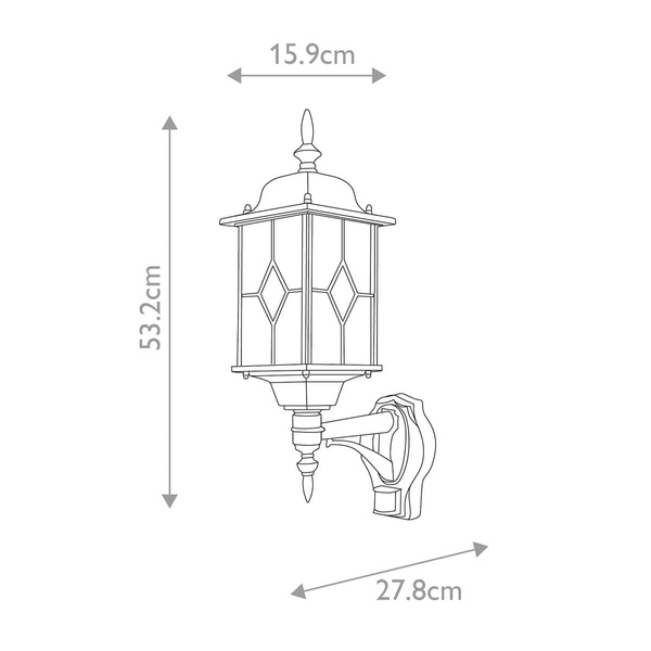 Tarasowa lampa ścienna Wexford WX1-PIR Elstead metalowa czarna srebrna