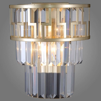 Kinkiet LAMPA ścienna FILIP WL-43493-2 Italux glamour OPRAWA kryształowa crystal złota przezroczysta