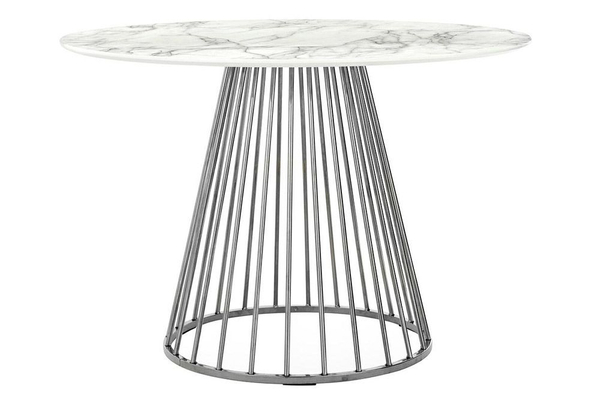Stół GLAM MARBLE KH1204100129.CHROM druciany chrom biały