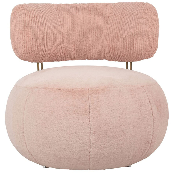 Tapicerowany fotel Low Teddy Pink HE510X-3.PECH.PINK do sypialni różowy 