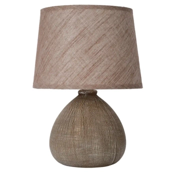 Skandynawska nocna lampka Ramzi 47506/81/43 tkanina ceramika brązowy