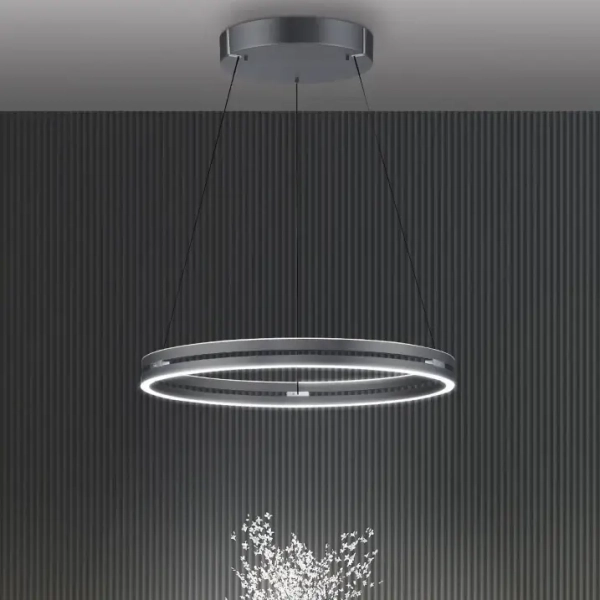 Wisząca lampa PUREE-LOOP szara LED 53W 2700-5000K pierścień do jadalni nad stół 2551-15