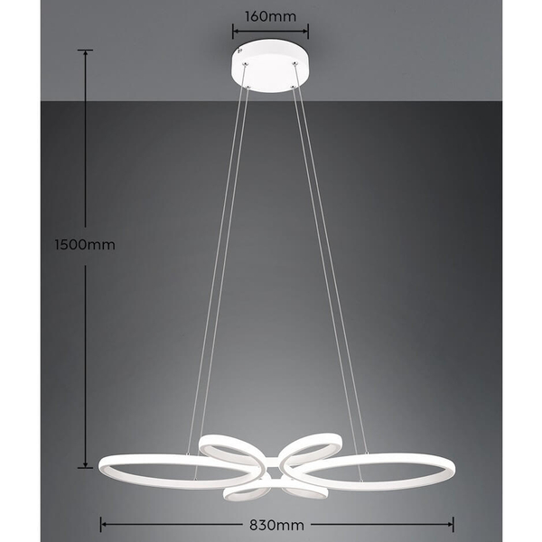 Nowoczesna lampa wisząca do salonu Fly 345619131 LED 32W 4000K biała