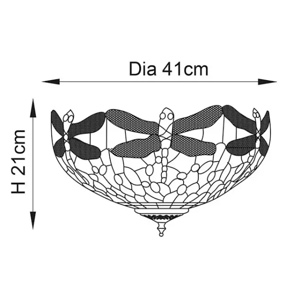 Szklana lampa sufitowa Dragonfly 70722 witrażowa do sypialni niebieska