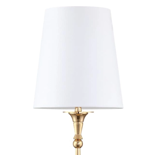Biurkowa lampa eklektyczna Austin T01227AU-WH Cosmolight metal tkanina złota biała