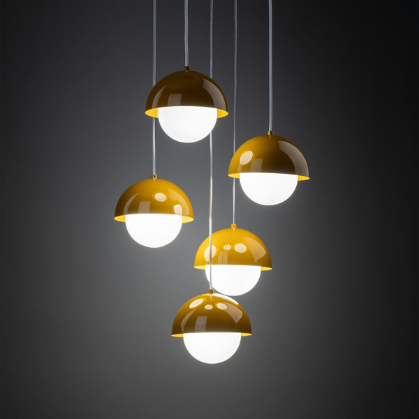 Kaskadowa lampa zwisowa Bono 10268 do salonu kule biała żółta