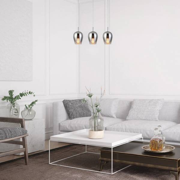 Szklana LAMPA wisząca PETUNIA 5252 Rabalux skandynawski zwis loftowy do salonu chrom
