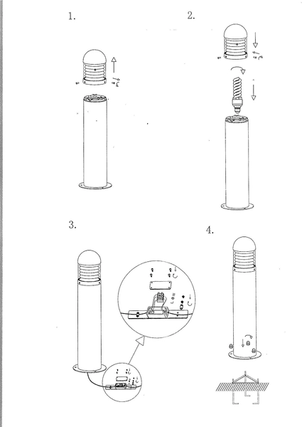 Ogrodowy słupek nowoczesny Kurt zewnętrzna lampa szara