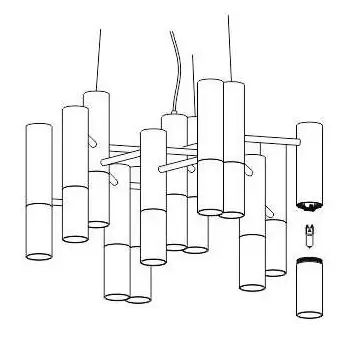 Zwis nad stół Golden pipe ST-5719-13 Step tuby złota czarna
