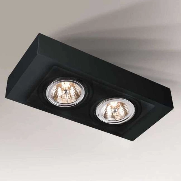 Plafon LAMPA sufitowa UTO 1144 Shilo natynkowa OPRAWA metalowa prostokątna czarna