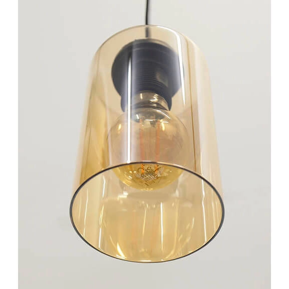 Szklana lampa wisząca Bistro 31-00569 do przedpokoju brązowa czarna