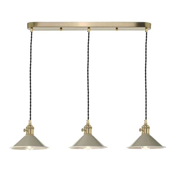 Vintage lampa wisząca do pokoju Hadano HAD3640-06 Dar Lighting mosiądz szara
