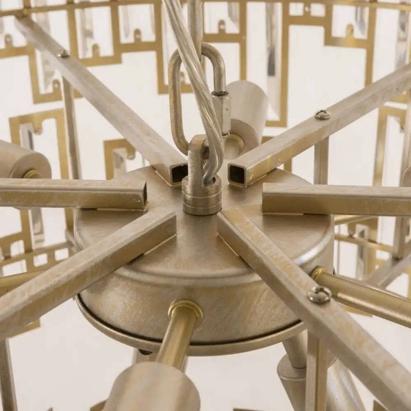 Kryształowa LAMPA wisząca ST PETERSBURG P09158CP Cosmolight pałacowy żyrandol do salonu szampański