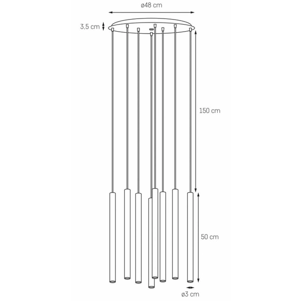 Ledowa lampa wisząca Roll 11168801 Kaspa 33,6W 3000K do jadalni biała