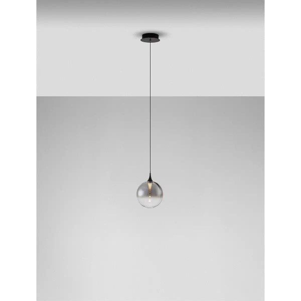 Okrągła wisząca lampa LURVELA LE45128 LED 5W 3000K kula ball szara czarna