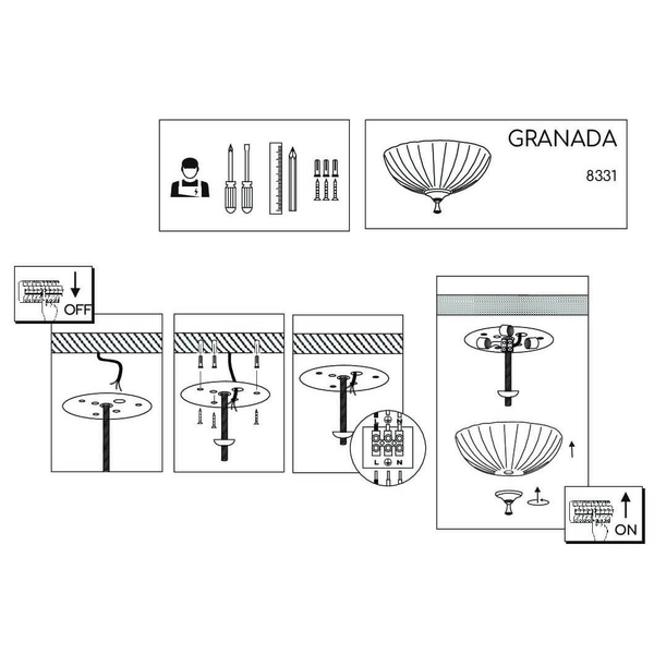 Plafon Granada 8331 Amplex muszelka do salonu mosiądz bursztynowy