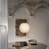 Sypialniana wisząca lampa Mapa biała szklana 1xE27 42W okrągła do jadalni 9087